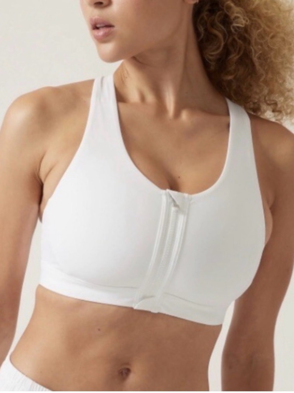 Athleta Front-Zip Sports Bra - White